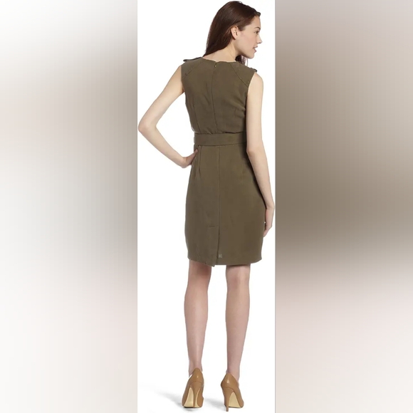 Trina Turk Black Brigadier Dress Ponte Sheath Sleeveless Round Neckline- M - Picture 16 of 16